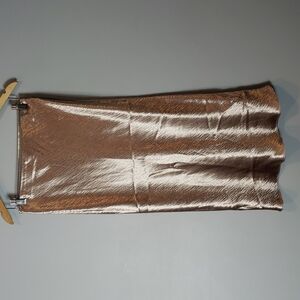 LOFT Metallic Bronze Midi Skirt